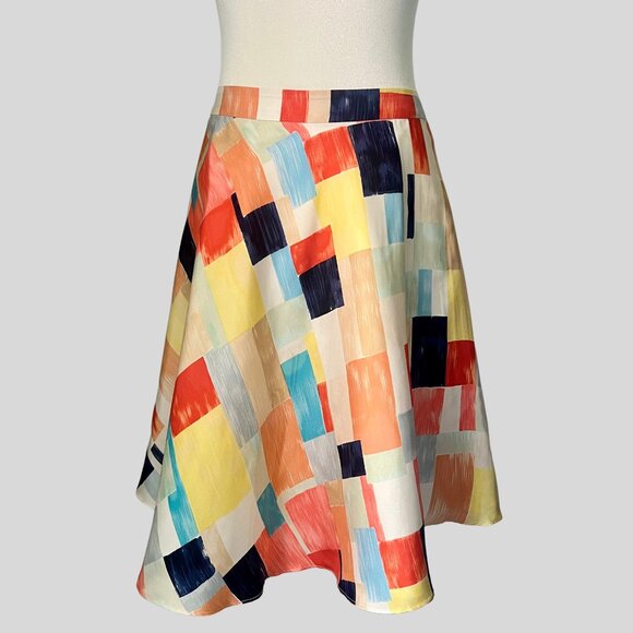 Alice + Olivia 100% Silk Patterned Skirt Size 6 - Picture 2 of 7